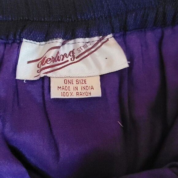 Sterling Styles Purple and Black Mesh Overlay Midi Tiered Prairie Skirt - Picture 5 of 7